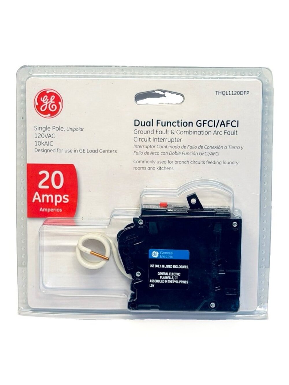 GE 20 Amps Circuit Breaker Interrupter GFCI/AFCI Ground & Combo Arc Fault